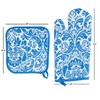 Hastings Home Oven Mitt And Pot Holder Set, Quilted And Flame And Heat Resistant By Hastings Home (Blue) 549937FDG